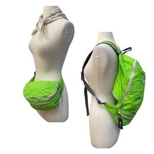 BUBW 2 in 1 Packable Backpack Fanny Pack Lime Green